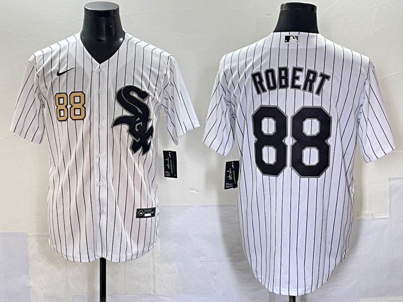 Men 2025 Chicago White Sox #88 Robert White Stripe Game Nike MLB Jersey style 7039->chicago white sox->MLB Jersey